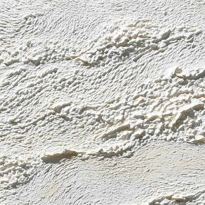 Terra Blanca hand-painted white and beige textured coastal landscape painting shown with white frame