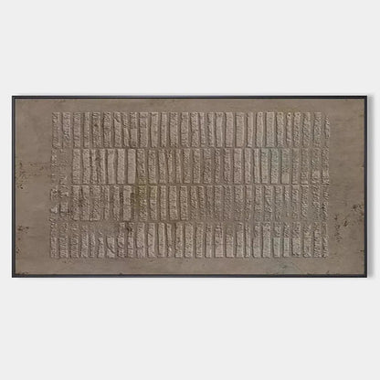 Textured Rectangle Array – Wabi-Sabi Abstract Oil Painting, view 1