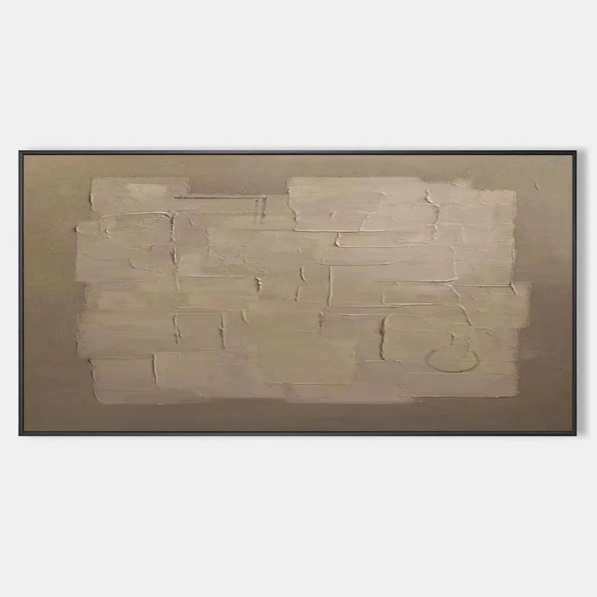 Textured Taupe Abstract – Wabi-Sabi Abstract Oil Painting, view 1