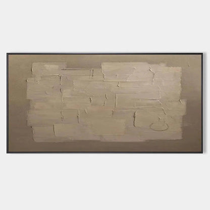 Textured Taupe Abstract – Wabi-Sabi Abstract Oil Painting, view 1