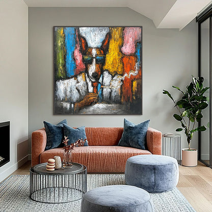 The Boss – Dog Impasto Oil Painting, view 2