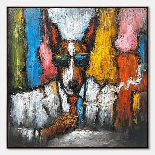 The Boss – Dog Impasto Oil Painting, view 1