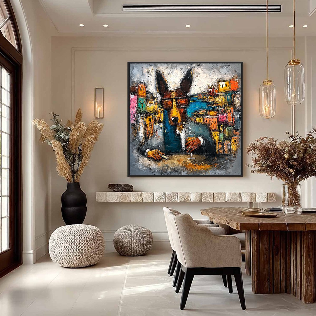 The Chairman – Dog Impasto Oil Painting, view 4