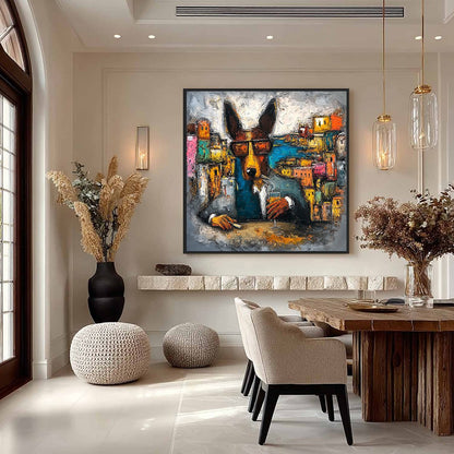 The Chairman – Dog Impasto Oil Painting, view 4