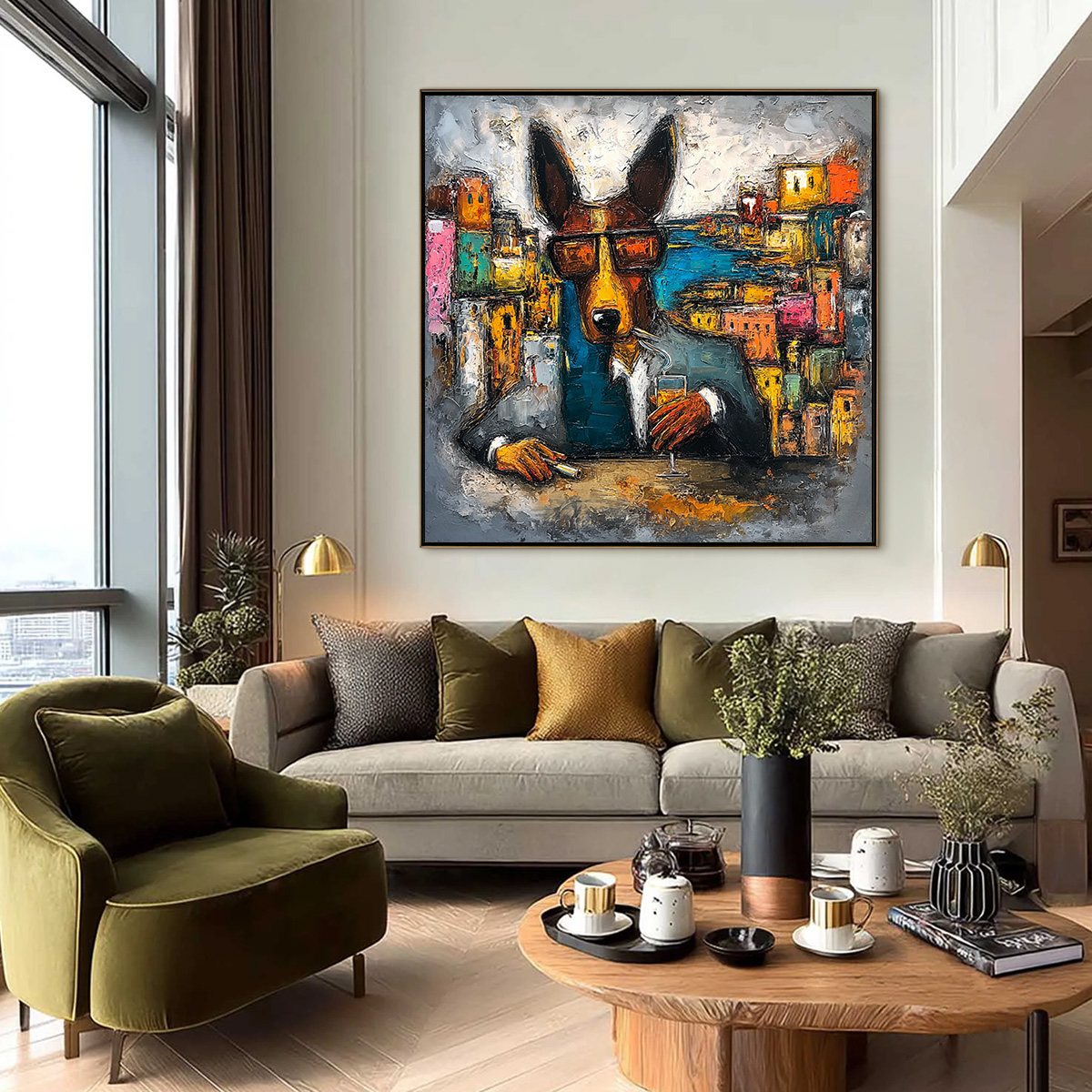 Dog Impasto Oil Painting – The Chairman