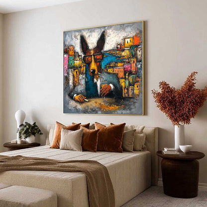 Dog Impasto Oil Painting – The Chairman