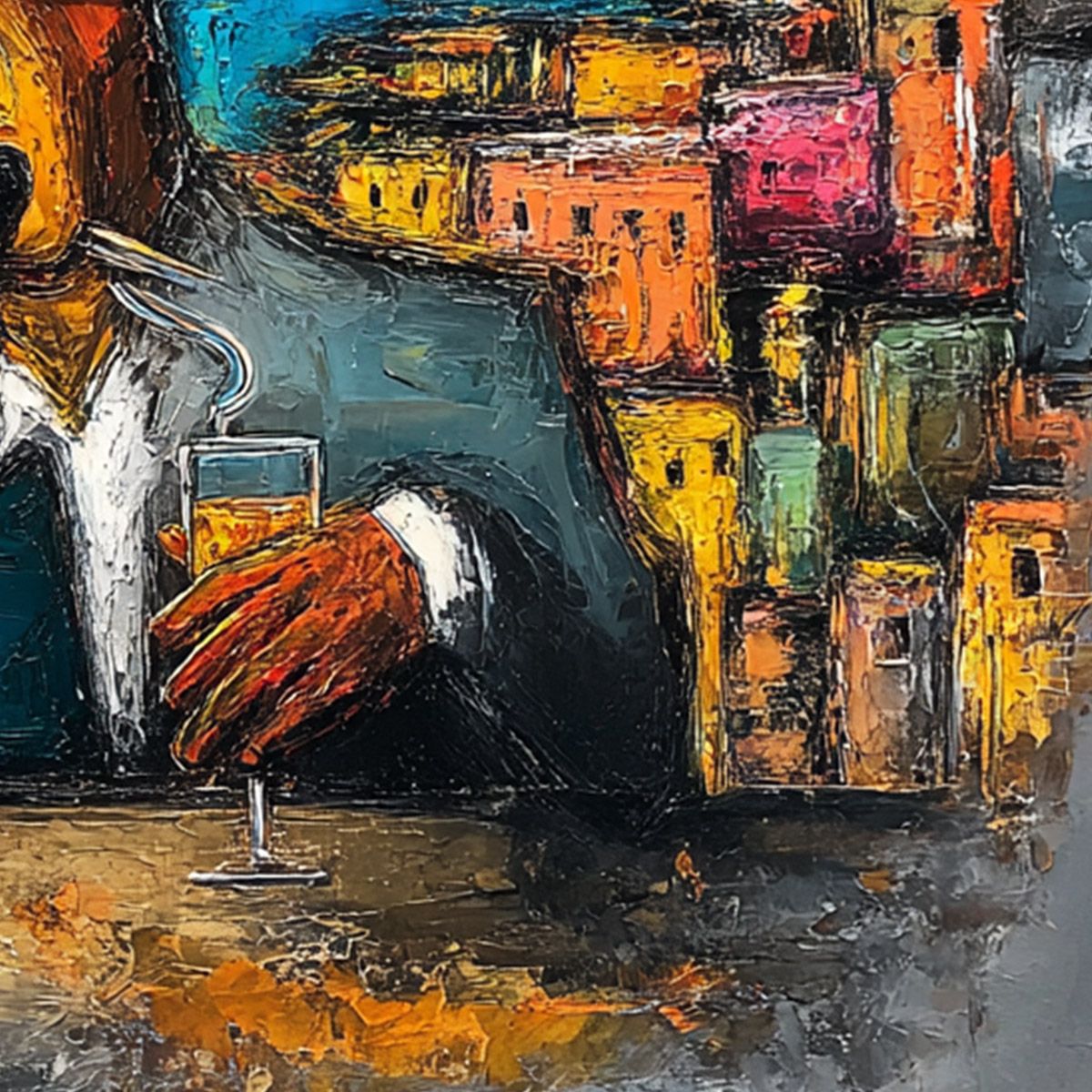The Chairman – Dog Impasto Oil Painting, view 5