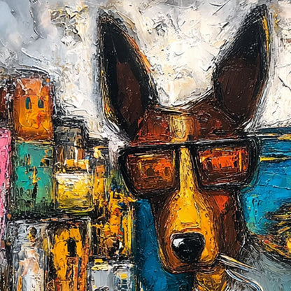 The Chairman – Dog Impasto Oil Painting, view 3