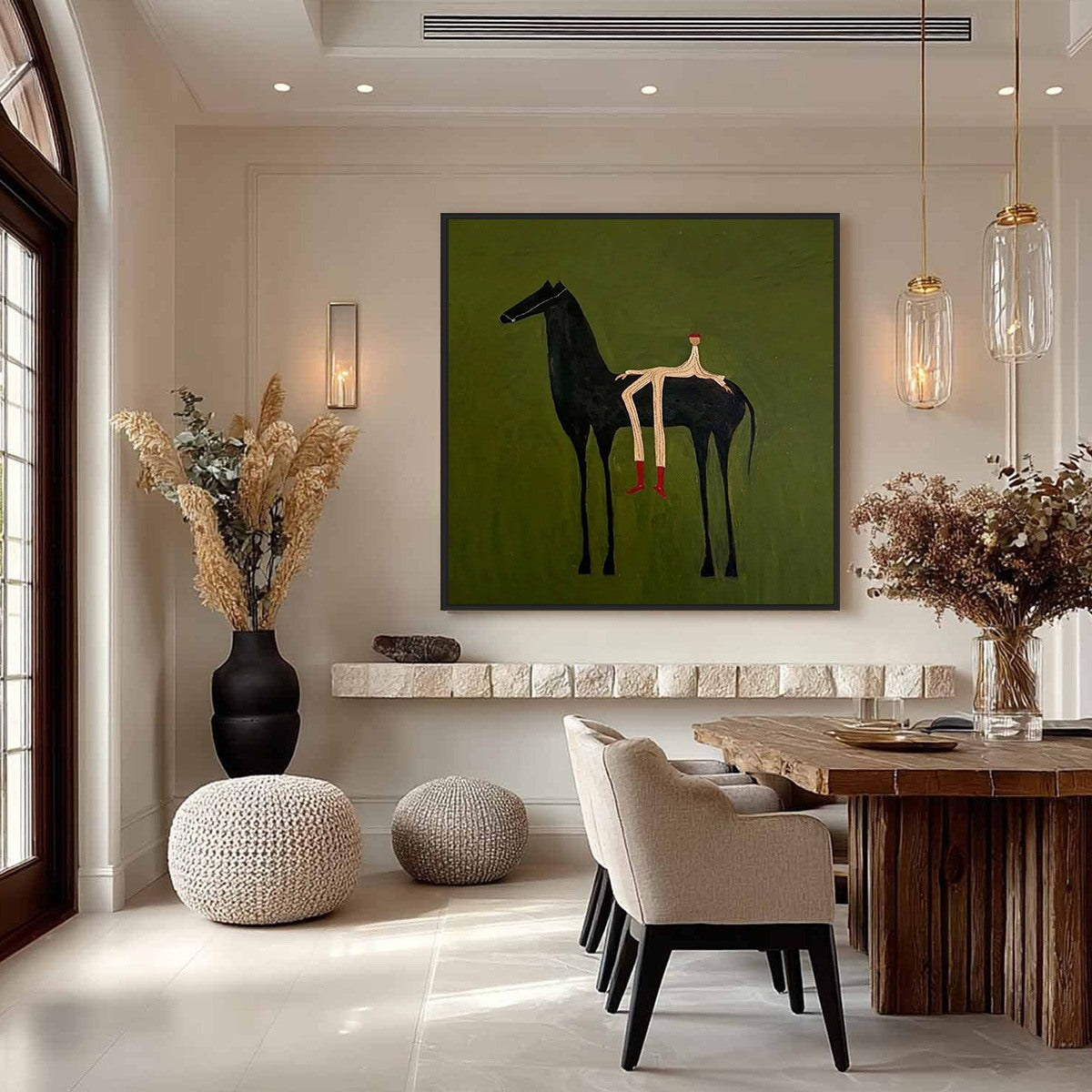 The Companion – Minimalist Horse Oil Painting, view 4