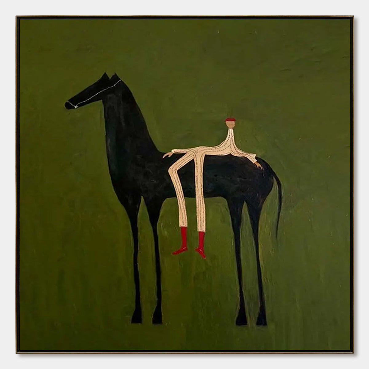 The Companion – Minimalist Horse Oil Painting, view 1