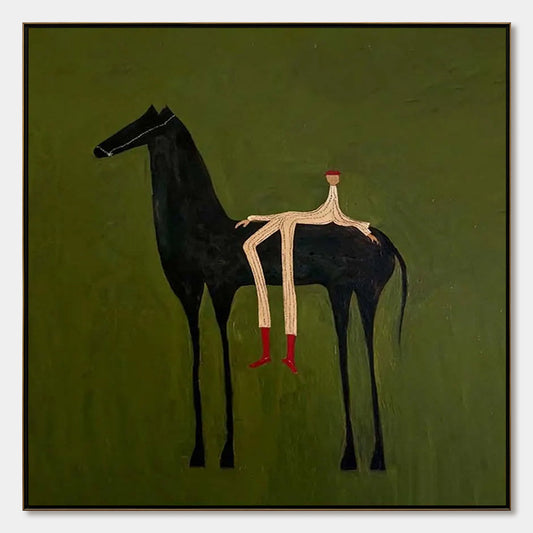 The Companion – Minimalist Horse Oil Painting, view 1