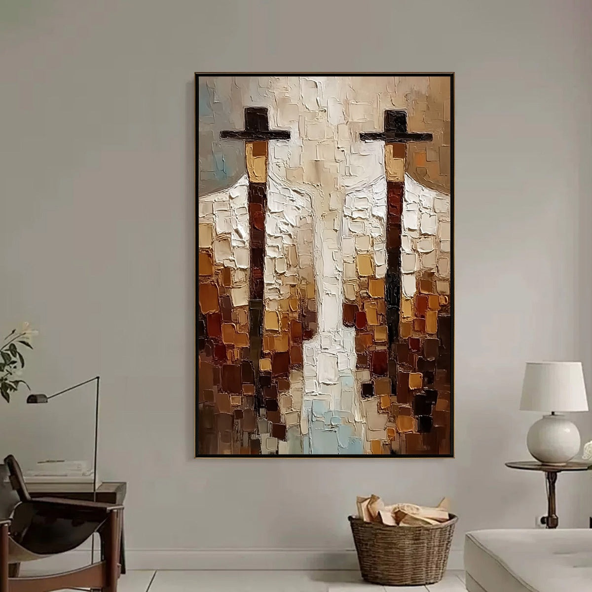 Abstract Figurative Impasto Oil Painting – The Companions