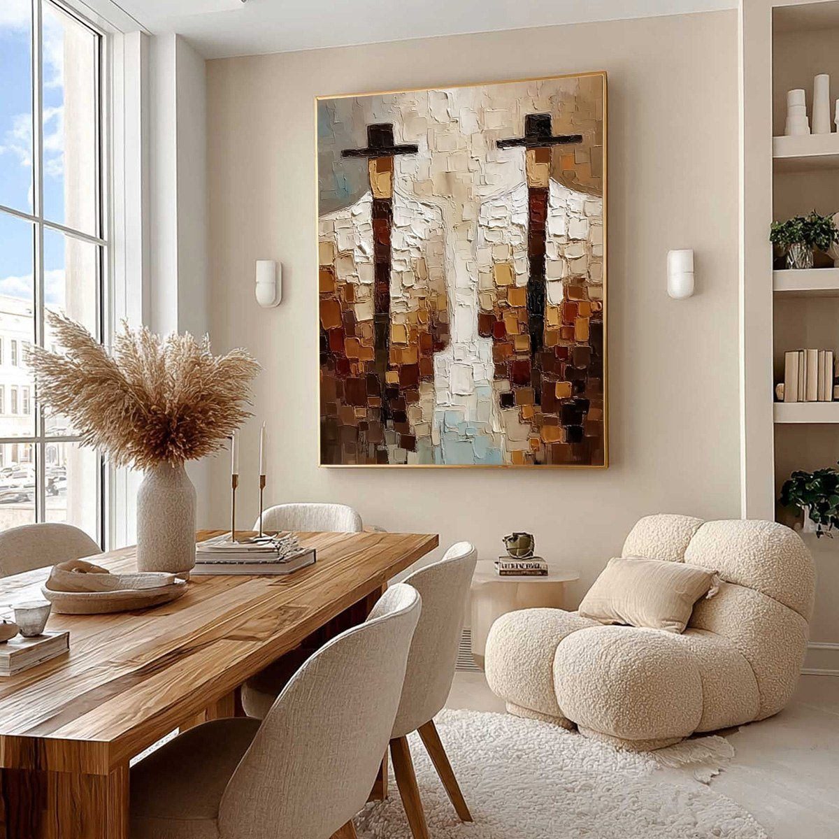 Abstract Figurative Impasto Oil Painting – The Companions