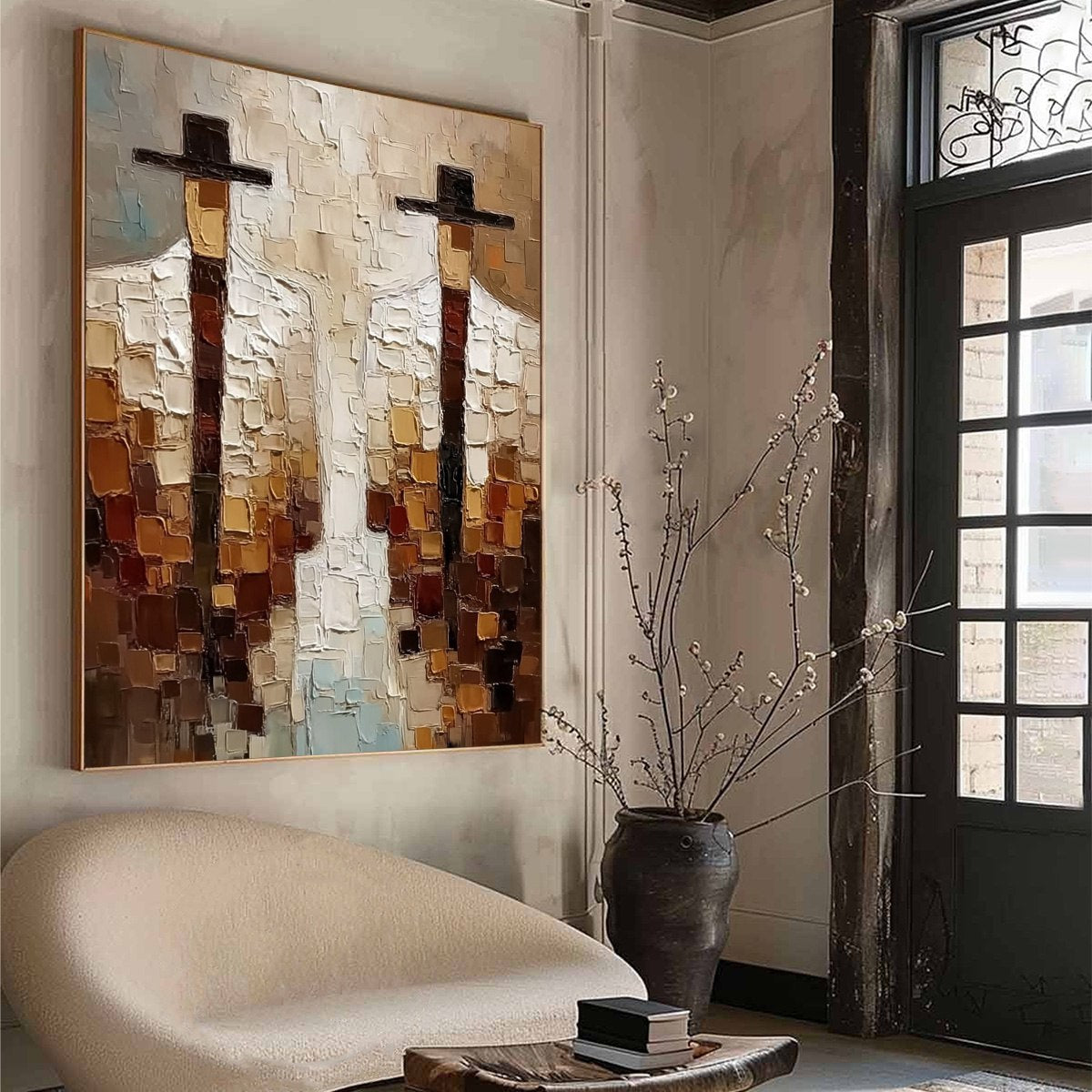 Abstract Figurative Impasto Oil Painting – The Companions