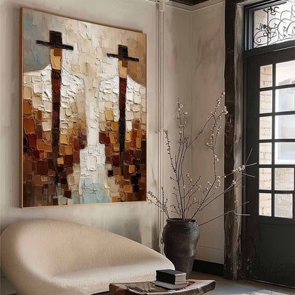 Abstract Figurative Impasto Oil Painting – The Companions