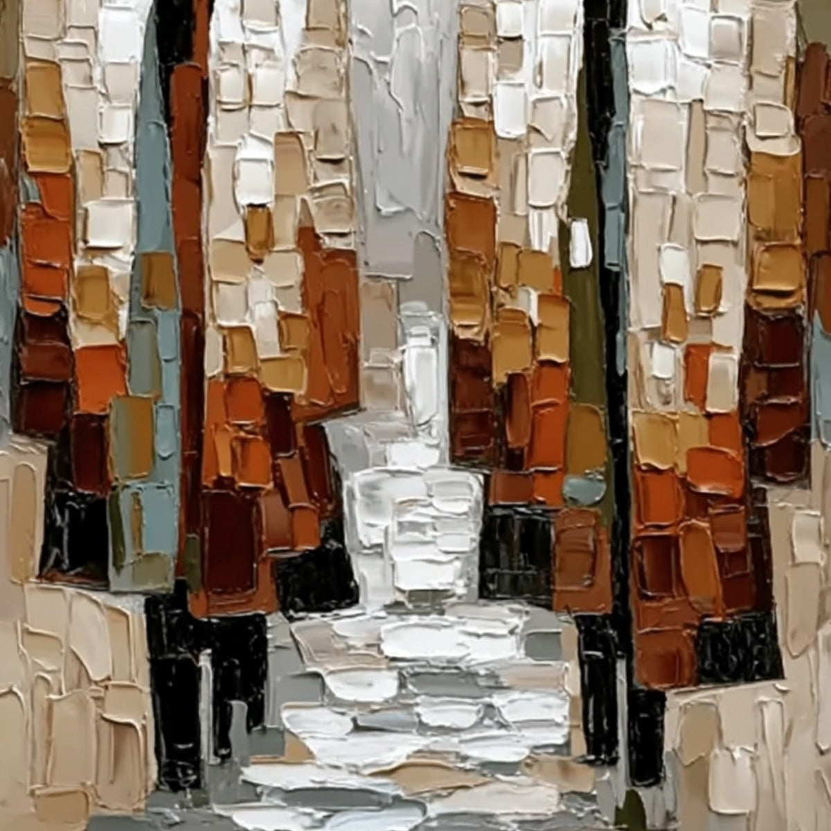 The Companions – Minimalist Figurative Impasto Oil Painting, view 5