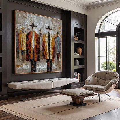 The Gathering – Figurative Impasto Oil Painting, view 4