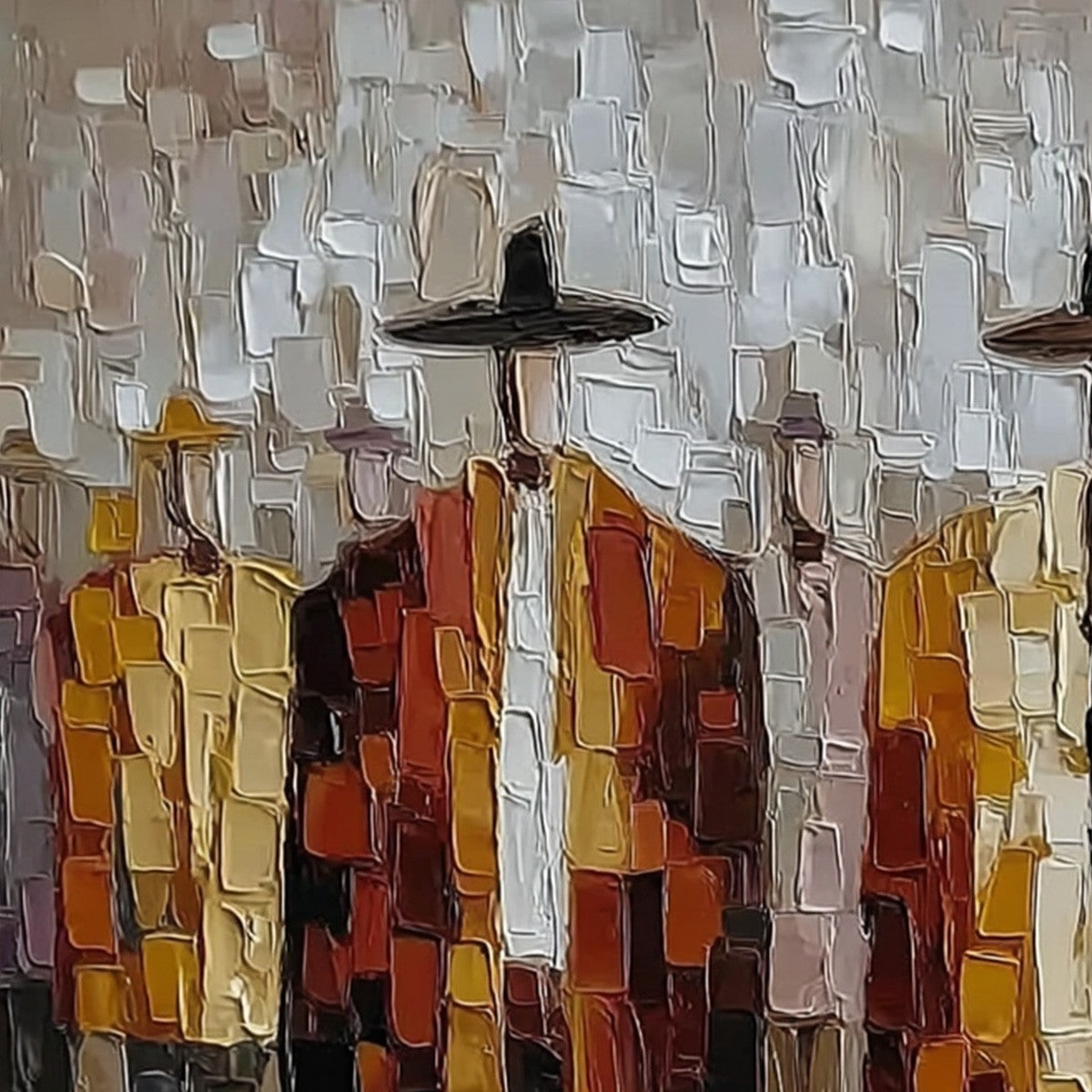 The Gathering – Figurative Impasto Oil Painting, view 3