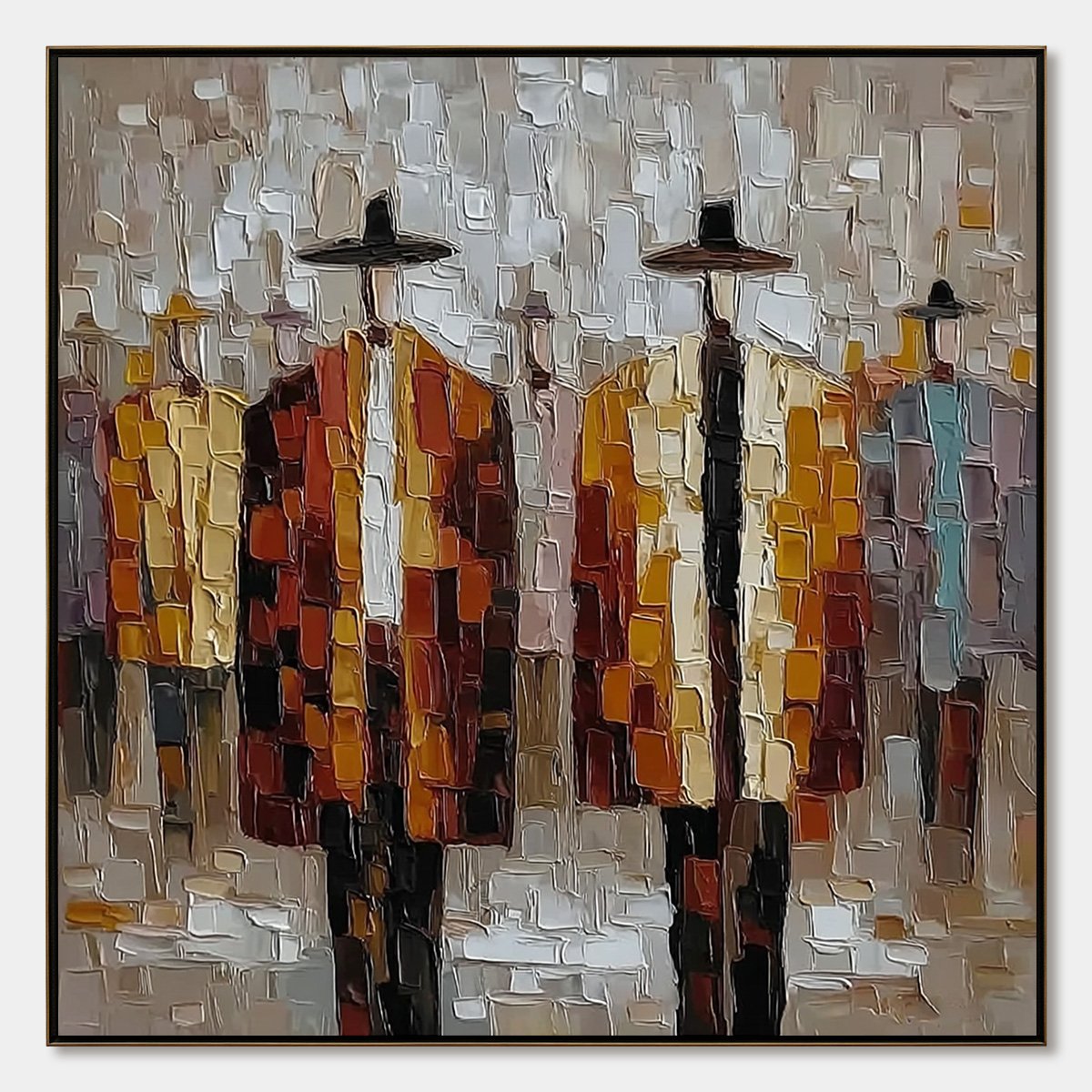 The Gathering – Figurative Impasto Oil Painting, view 1