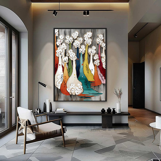 The Gathering – Figurative Impasto Oil Painting, view 2