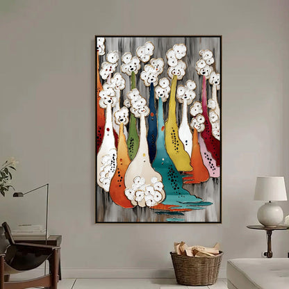 Colorful Abstract Figurative Impasto Oil Painting – The Gathering