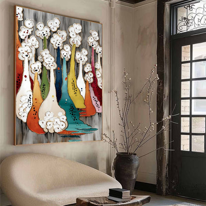 Colorful Abstract Figurative Impasto Oil Painting – The Gathering
