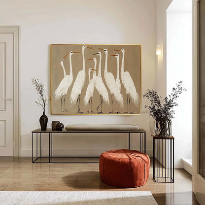 White Bird Oil Painting – The Gathering
