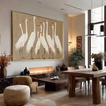 White Bird Oil Painting – The Gathering
