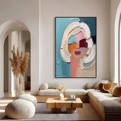 The Gaze – Figurative Palette Knife Oil Painting, view 4