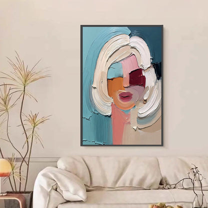 The Gaze – Figurative Palette Knife Oil Painting, view 2