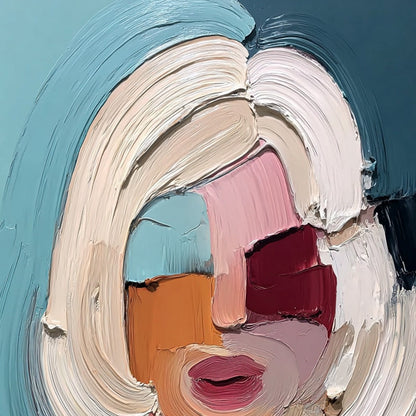 The Gaze – Figurative Palette Knife Oil Painting, view 3
