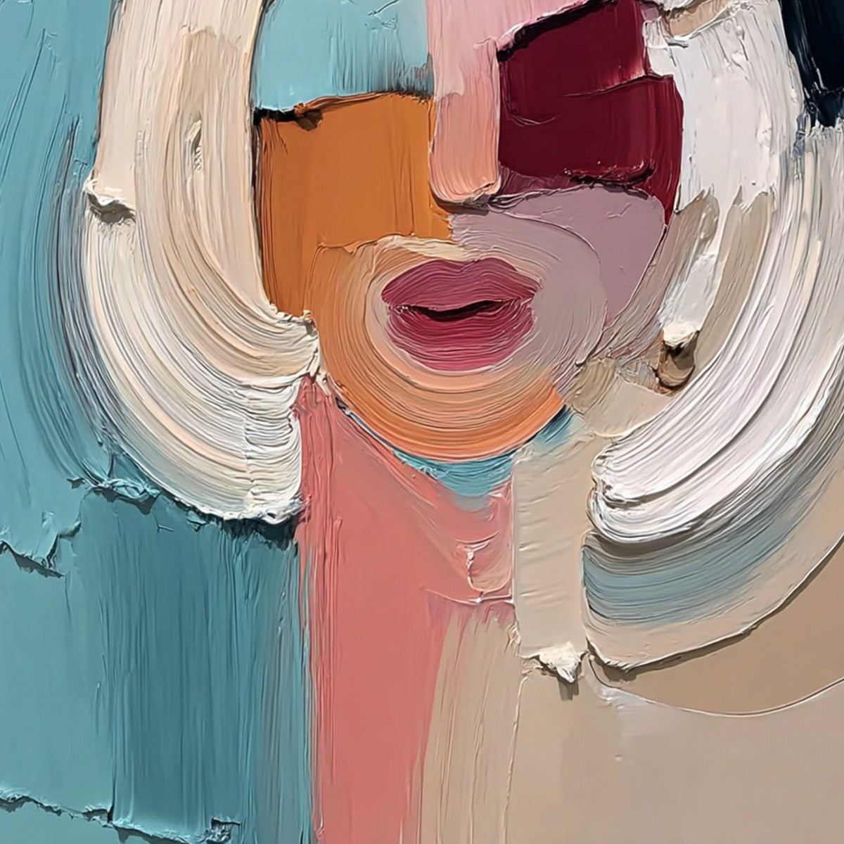 The Gaze – Figurative Palette Knife Oil Painting, view 5