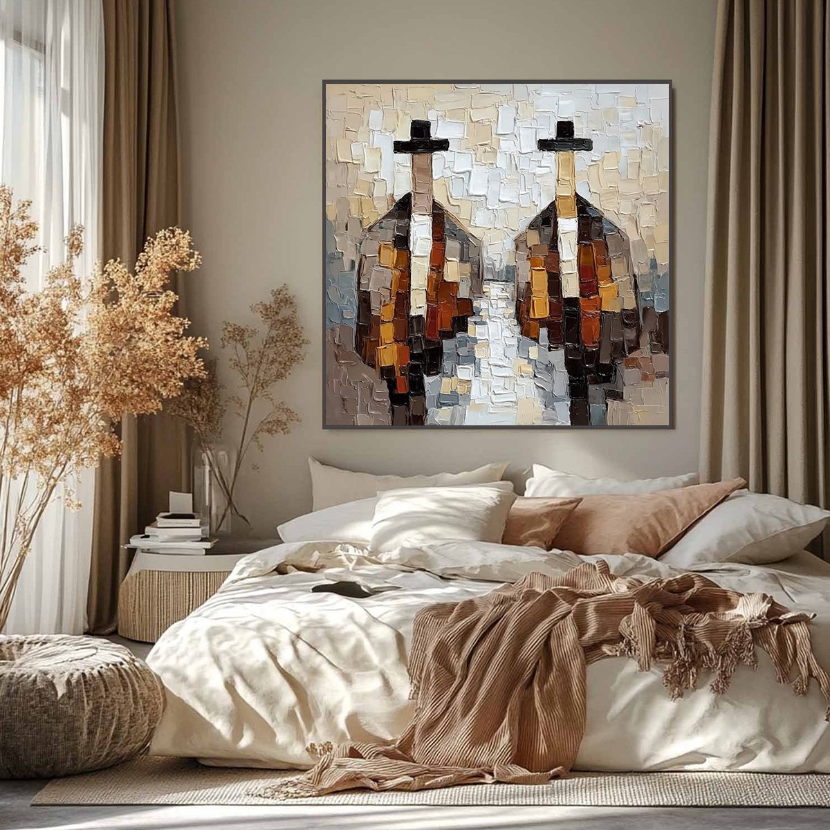 The Gentlemen'S Accord – Figurative Impasto Oil Painting, view 2