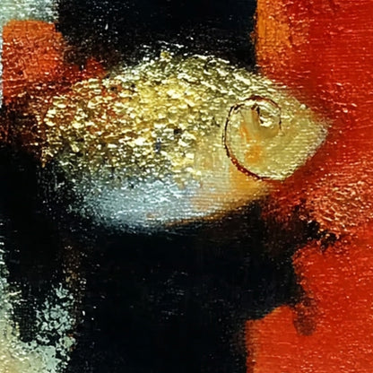 The Golden Catch – Cat Oil Painting, view 5