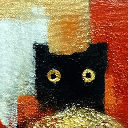 The Golden Catch – Cat Oil Painting, view 3