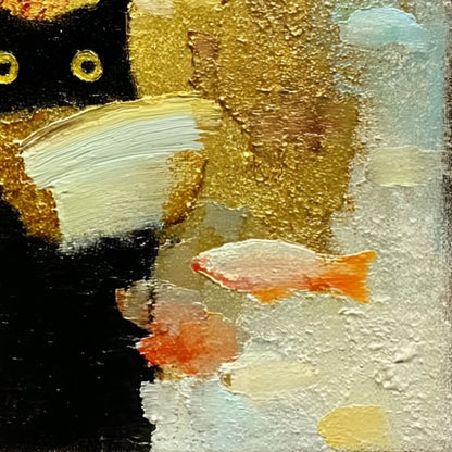 The Midnight Scholar – Cat Impasto Oil Painting, view 3