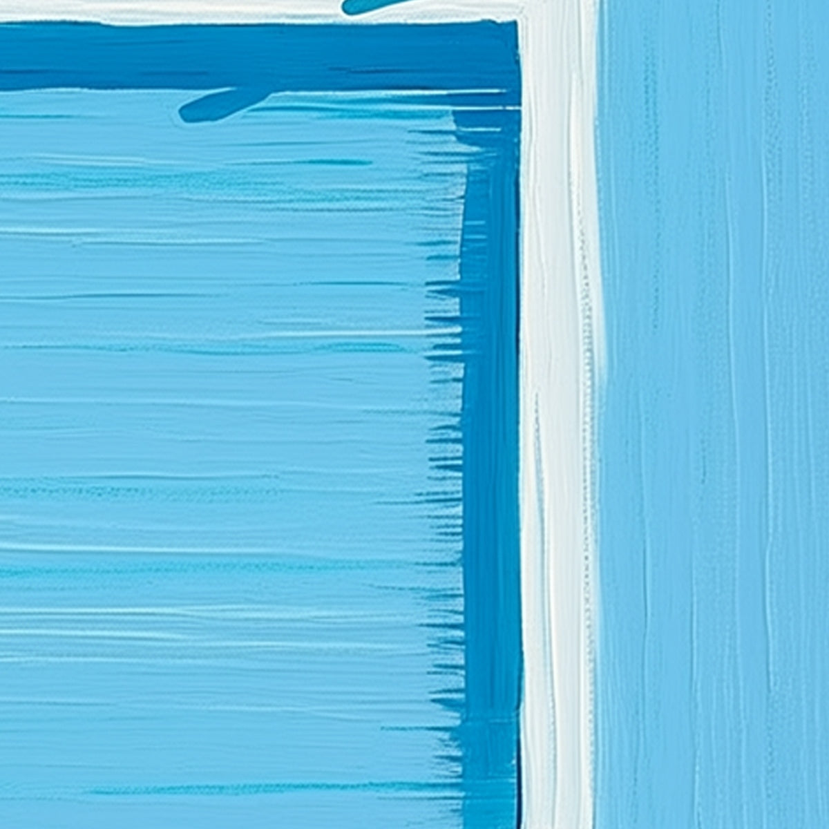 The Plunge hand-painted ocean blue and ivory textured coastal abstract painting shown with gold frame