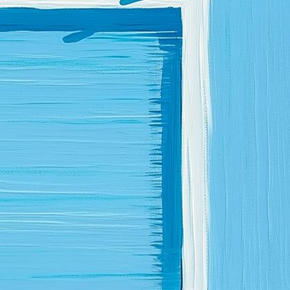 The Plunge hand-painted ocean blue and ivory textured coastal abstract painting shown with gold frame