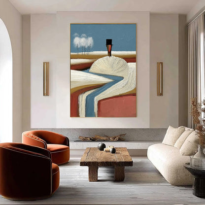 The Silent Journey – Wabi-Sabi Figurative Impasto Oil Painting, view 2
