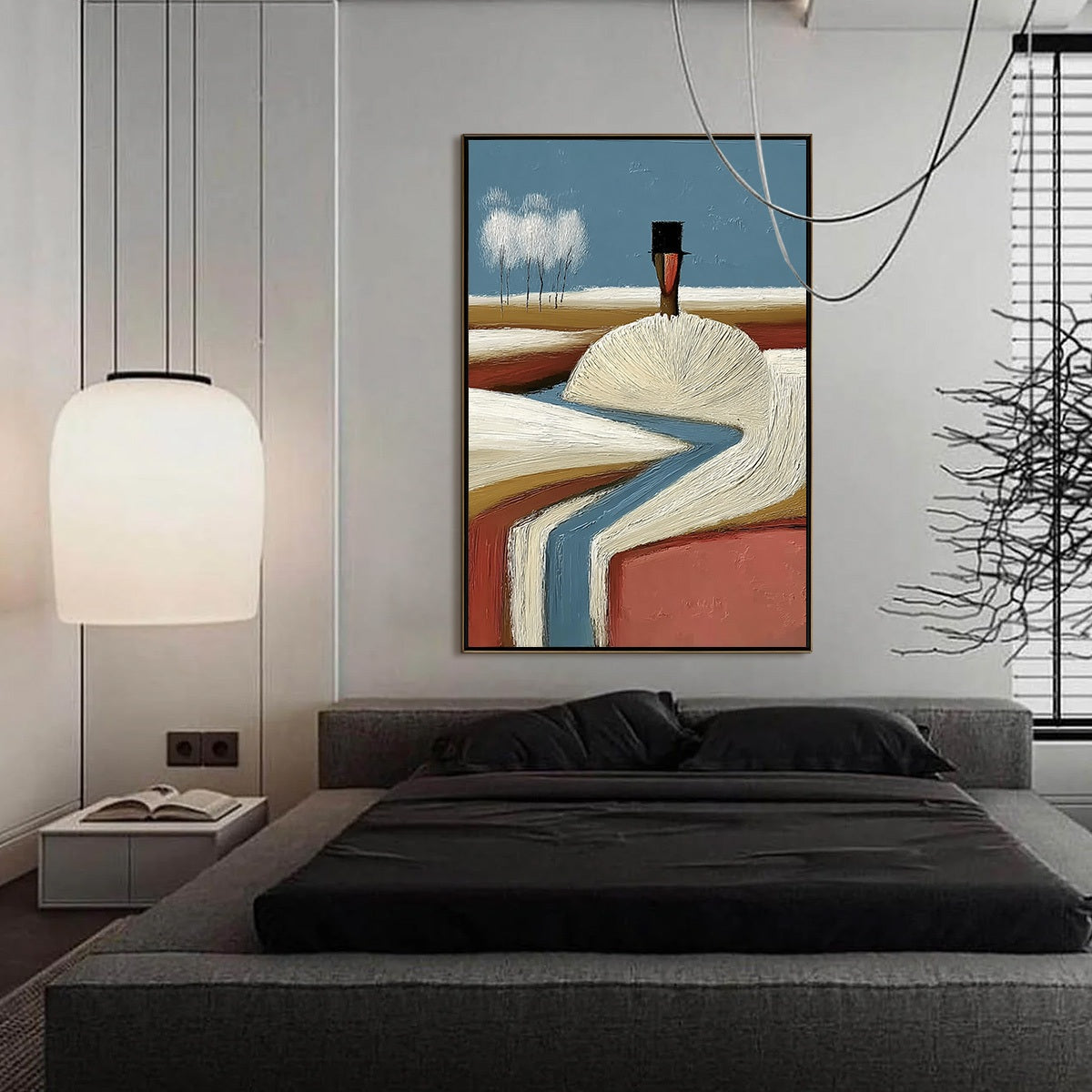 The Silent Journey – Wabi-Sabi Figurative Impasto Oil Painting, view 4