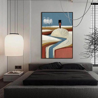 The Silent Journey – Wabi-Sabi Figurative Impasto Oil Painting, view 4