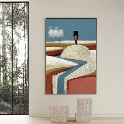 Wabi-Sabi Figurative Impasto Oil Painting – The Silent Journey