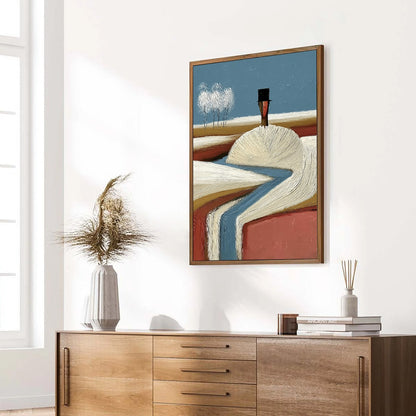 Wabi-Sabi Figurative Impasto Oil Painting – The Silent Journey