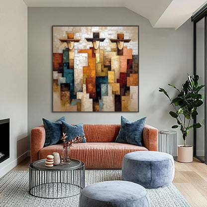 The Triad – Figurative Impasto Oil Painting, view 2