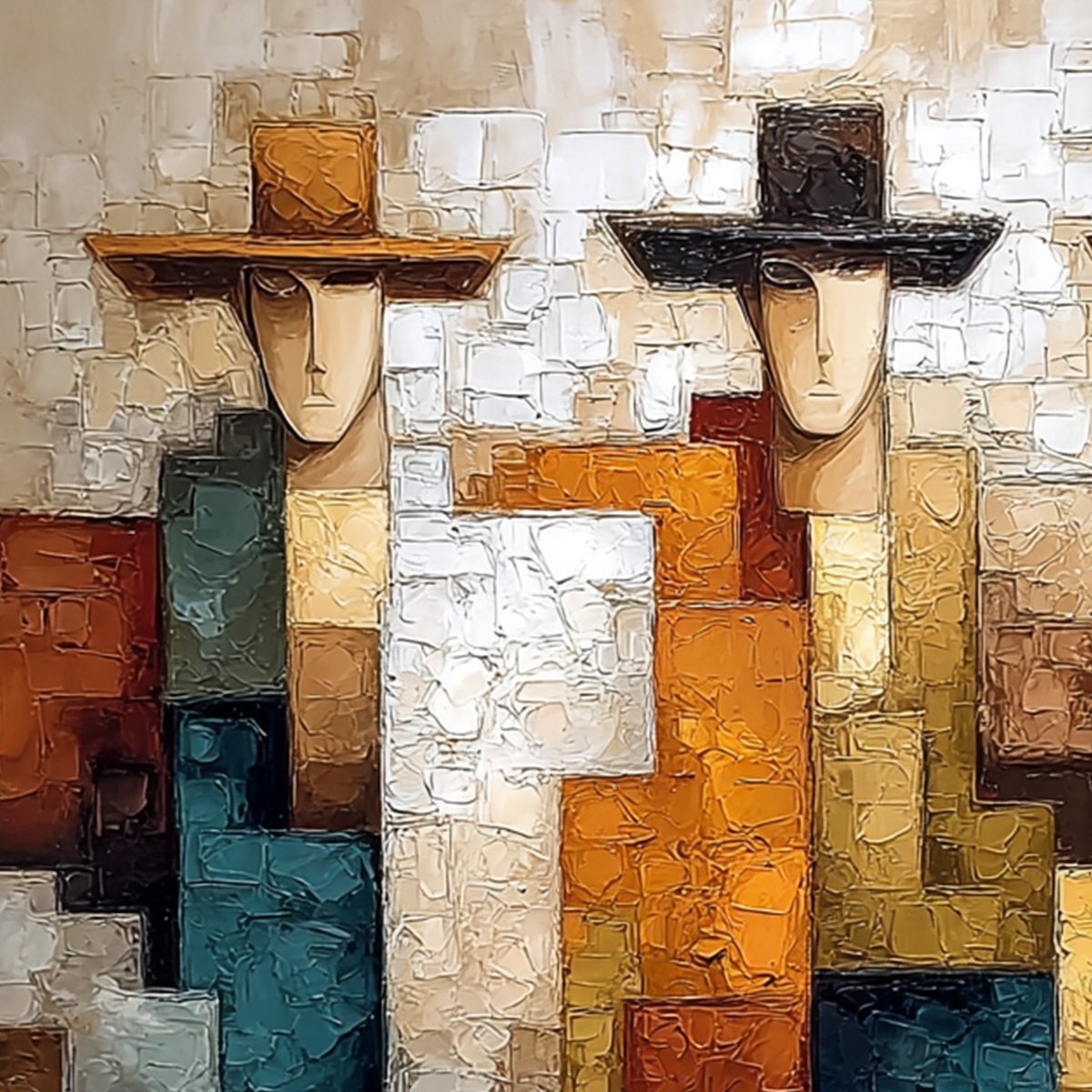 The Triad – Figurative Impasto Oil Painting, view 5
