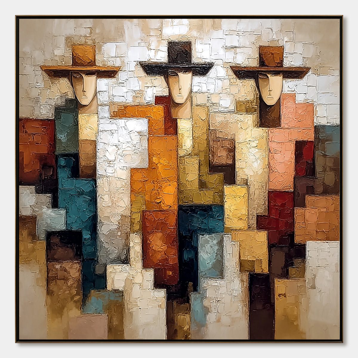 The Triad – Figurative Impasto Oil Painting, view 1