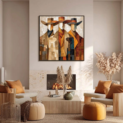 Abstract Figurative Textured Oil Painting – The Unison