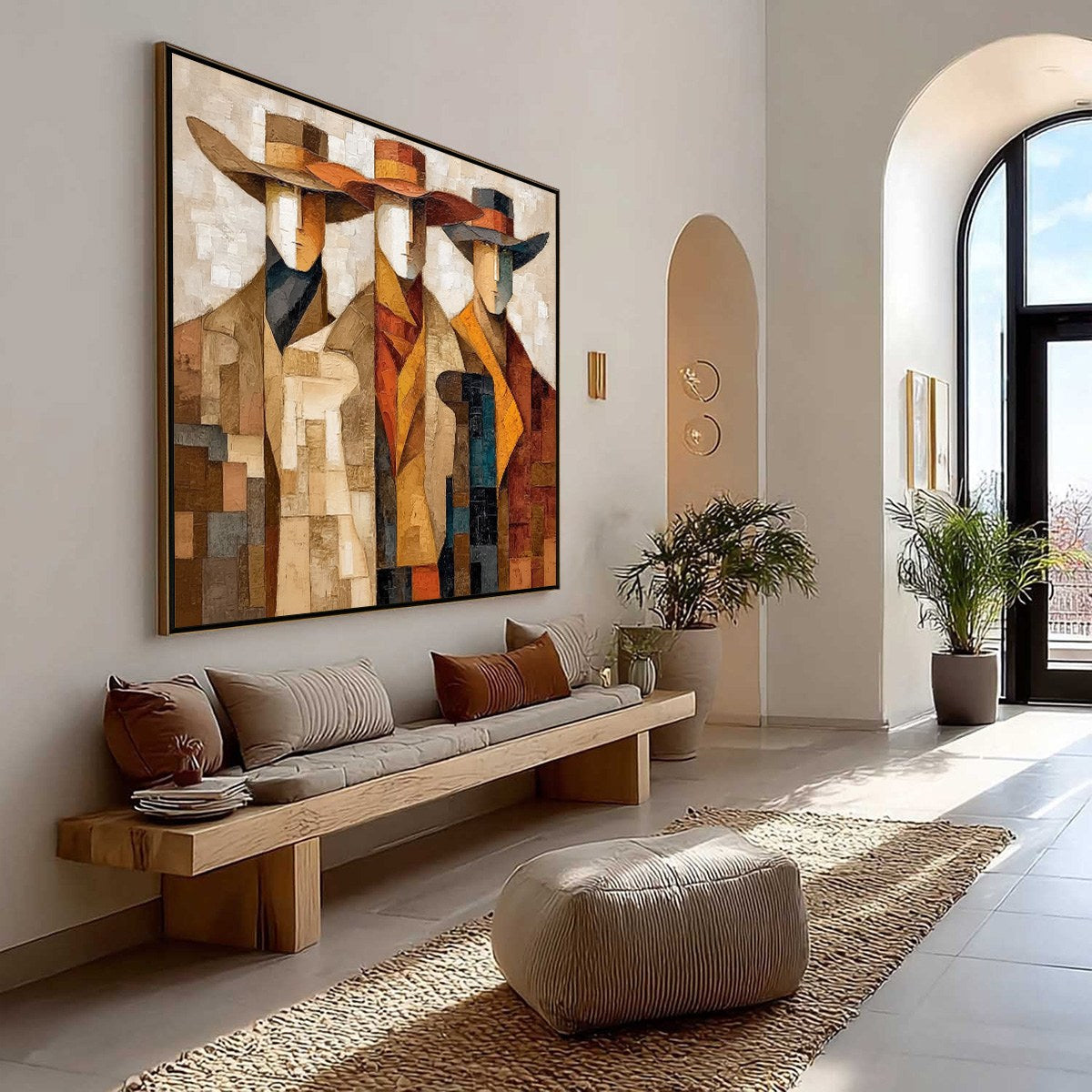 Abstract Figurative Textured Oil Painting – The Unison