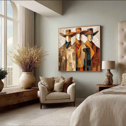 Abstract Figurative Textured Oil Painting – The Unison