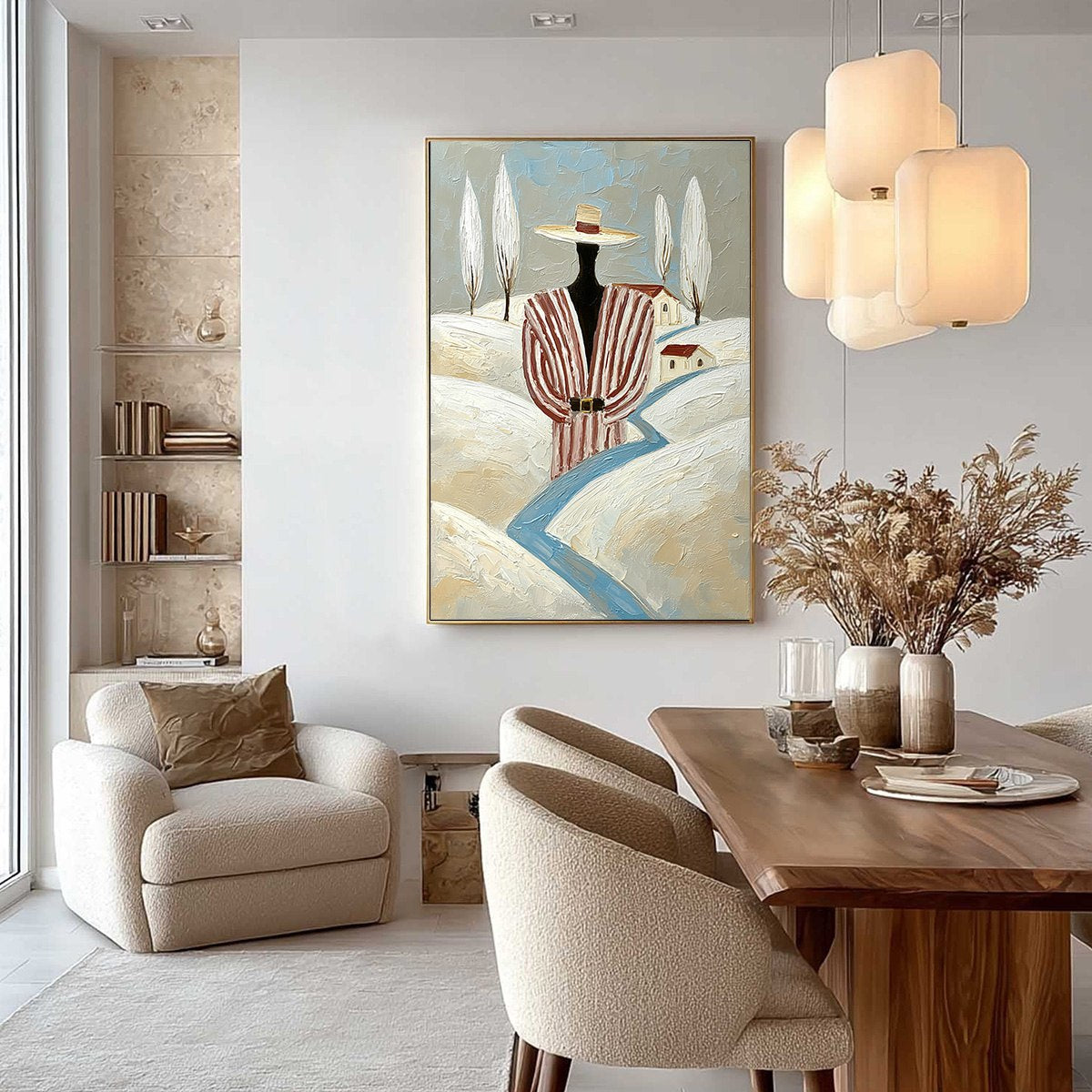 The Wanderer'S Path – Minimalist Figurative Impasto Oil Painting, view 4